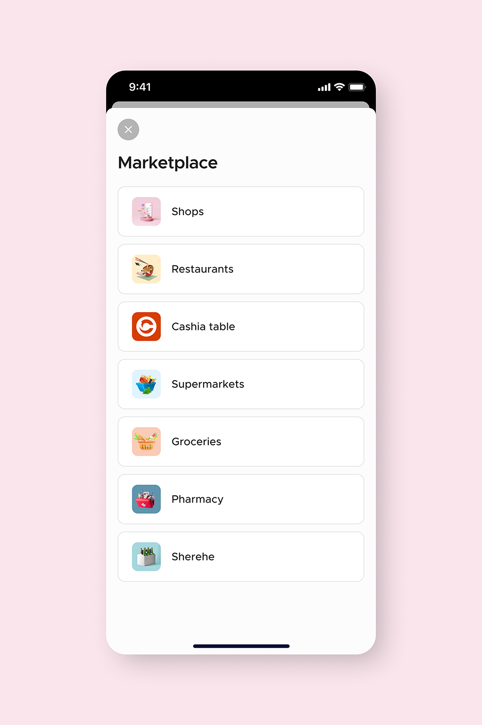 Cashia App marketplace page