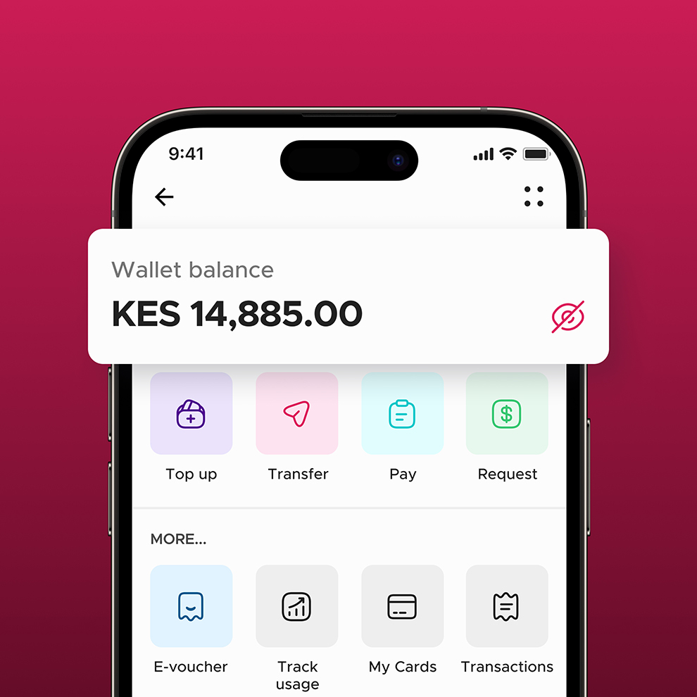 Cashia app Wallet page mini view