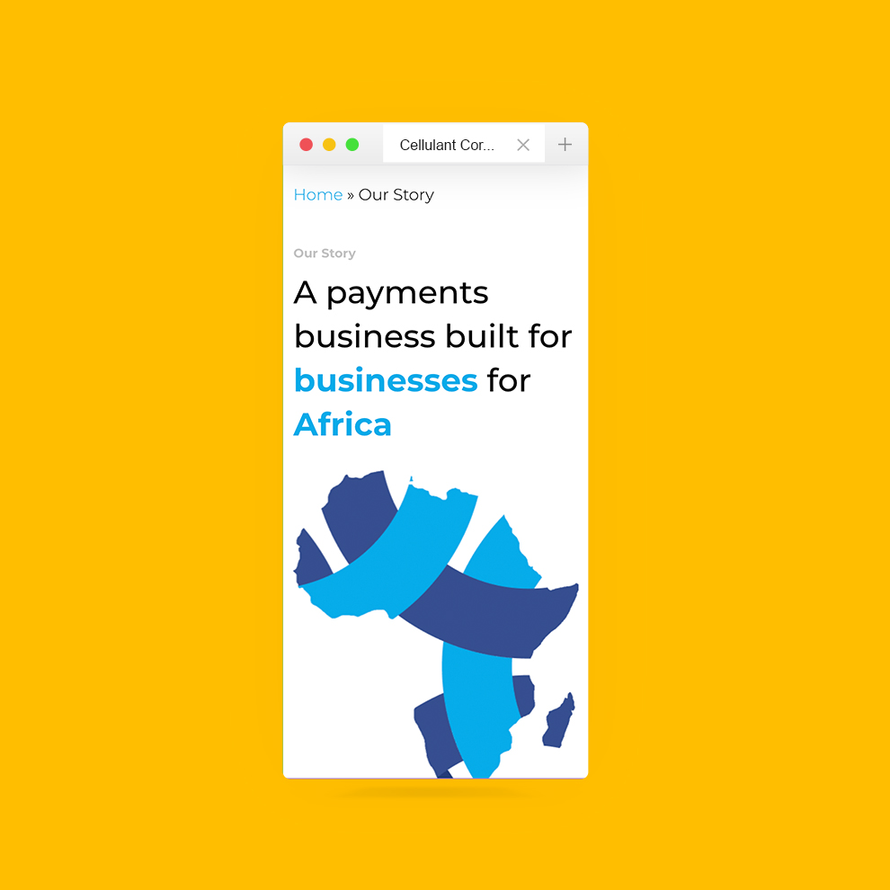 Cellulant Website mobile preview