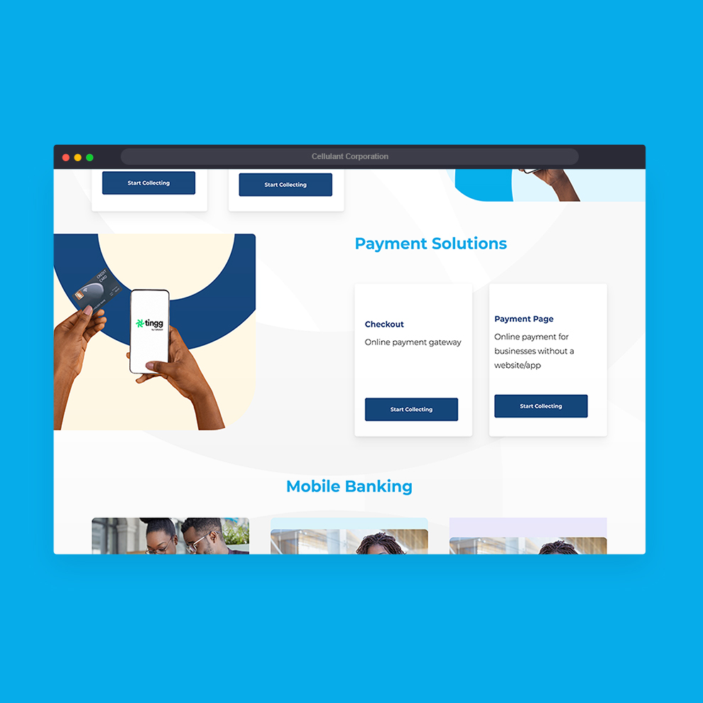 Cellulant Website preview