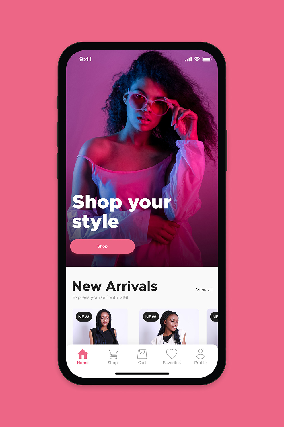 Gigi Wear App homepage preview