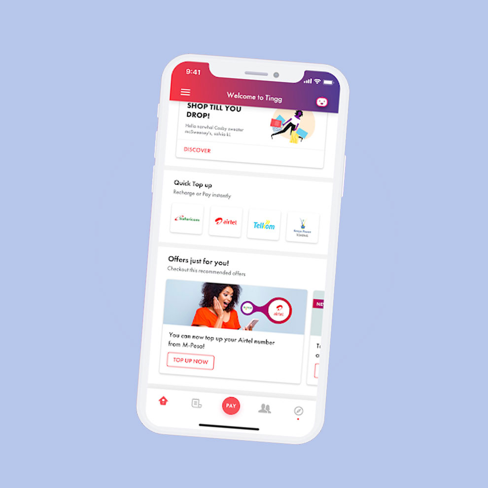Tingg App features